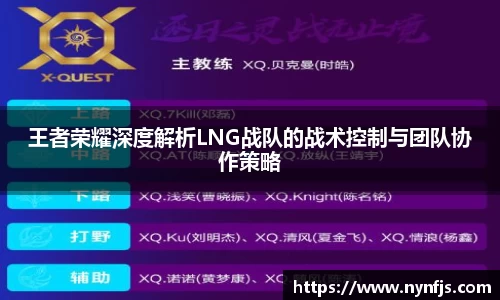 王者荣耀深度解析LNG战队的战术控制与团队协作策略